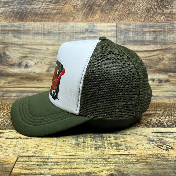 Retro MTV Mens Trucker Hat Green Snapback Eyes 80s Vintage Logo Baseball Cap - Picture 4 of 8